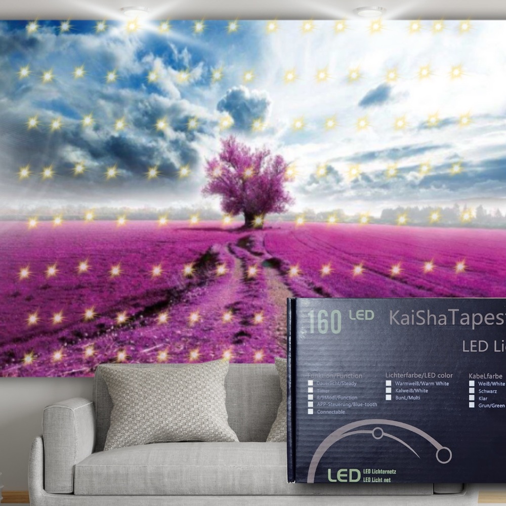 Purple Landscape Wall Decor Tapestries Canvas Art Background Photograph Backdrop